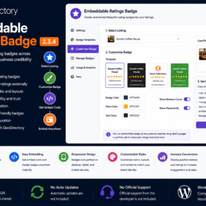 GeoDirectory Embeddable Ratings Badge